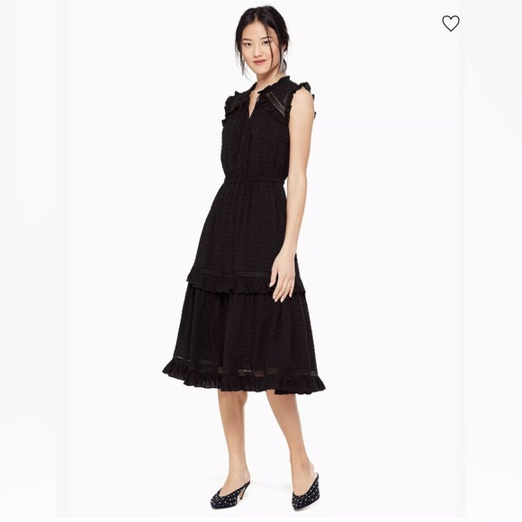 Kate Spade Broome Street Swiss Dot Sleeveless Black Dress Size Small - Picture 1 of 15